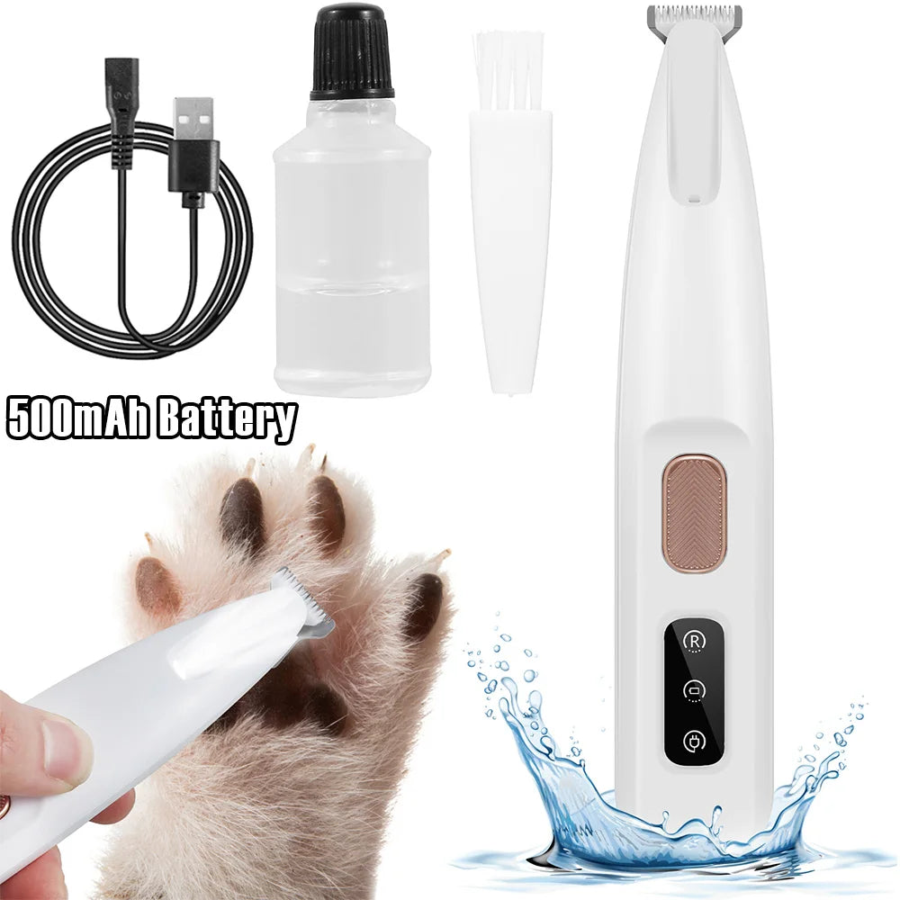 Pet Dog Paw Trimmer | Rechargeable & Waterproof Clippers